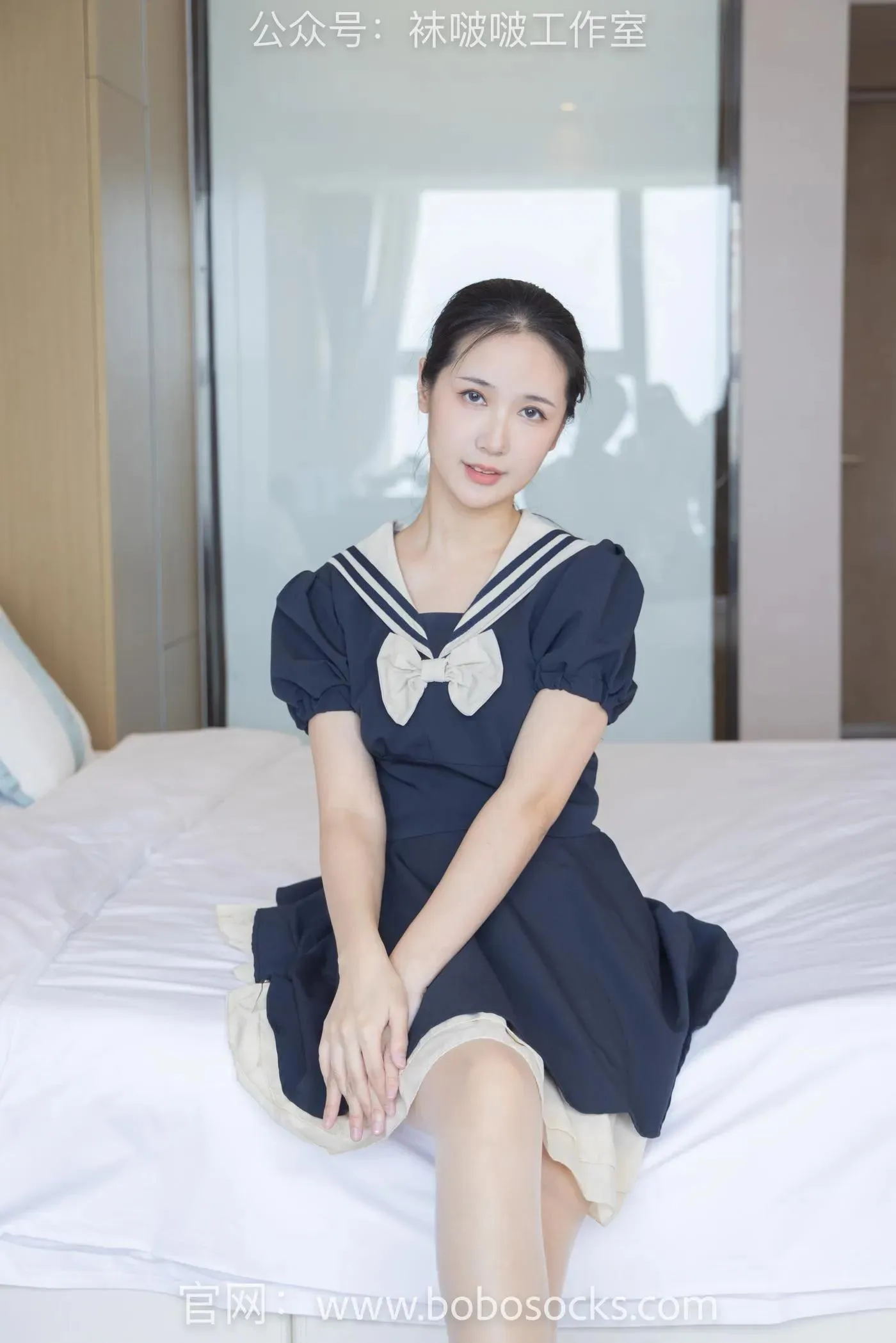 [BoBoSocks袜啵啵]NO.107 小安-平底鞋、白棉袜、肉丝 [140P]插图9